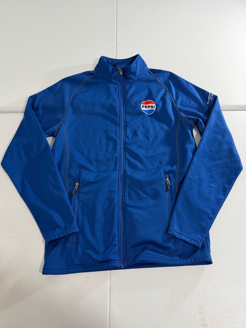 Eddie Bauer Pepsi Jacket S Blue Full Zip Track Jacket Corporate Logo